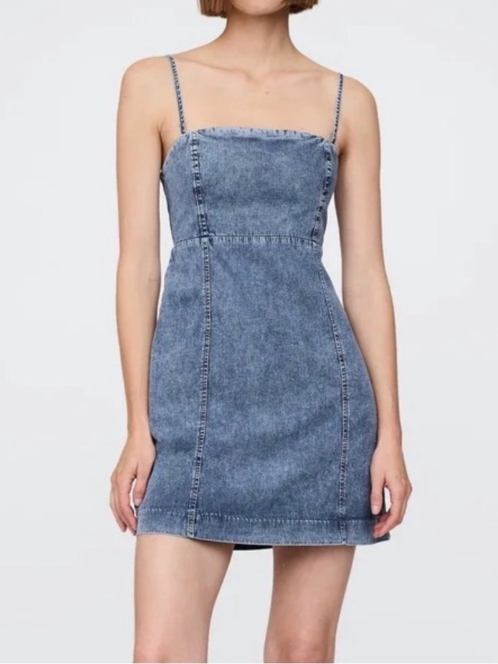NWT Gap Casual Chic Streetwear UltraSoft Denim Mini Dress size large